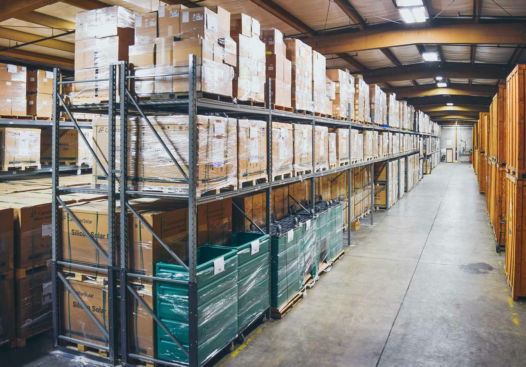 An image of a industrial warehouse used for storing and relocating services.